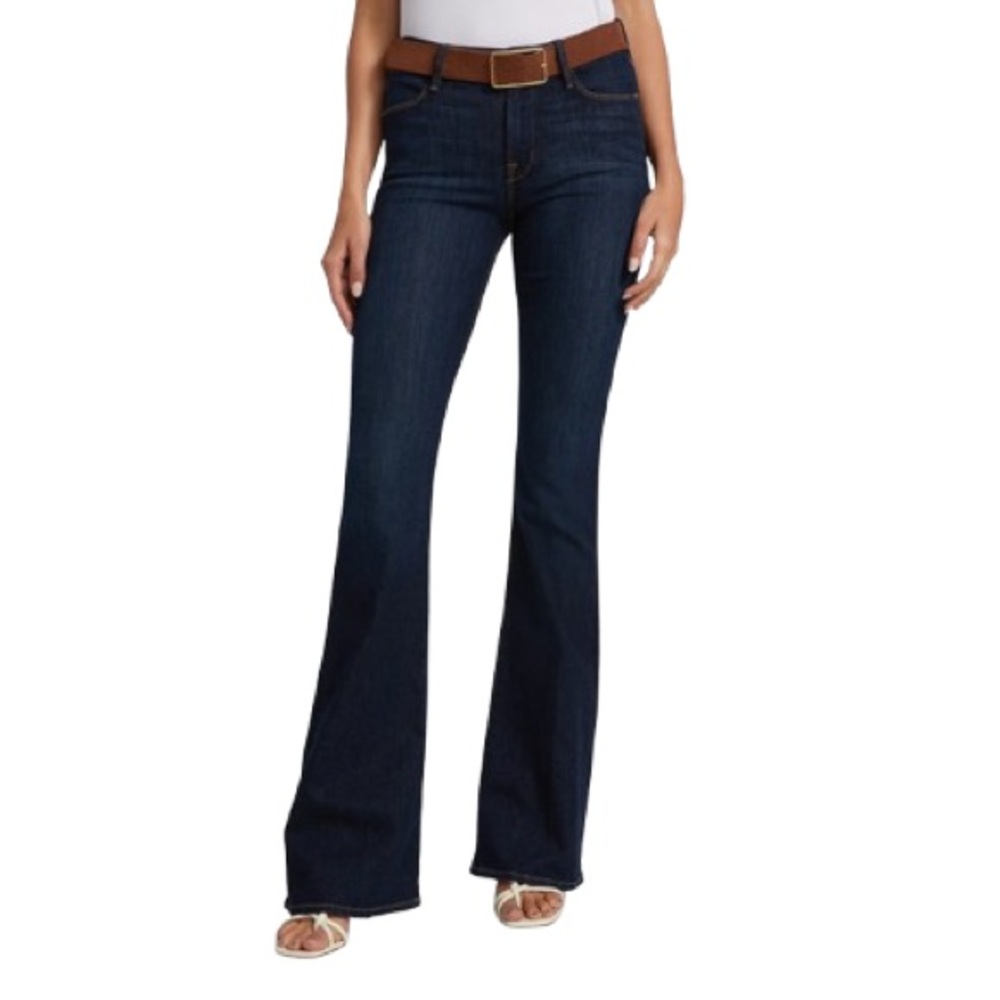 FRAME Denim Le High Flare Long Length High Rise Super Stretch Jeans